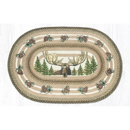 Palacedesigns 20 x 30 in. Jute Oval Bull Moose Patch PA2848720